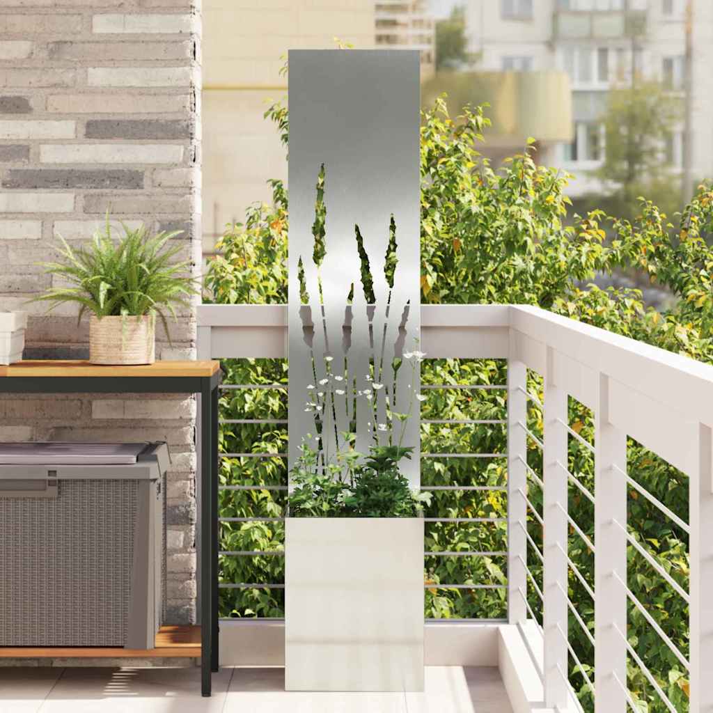 Garten Sichtschutz-Leinwand Silber 32 x 140 cm Verzinkter Stahl