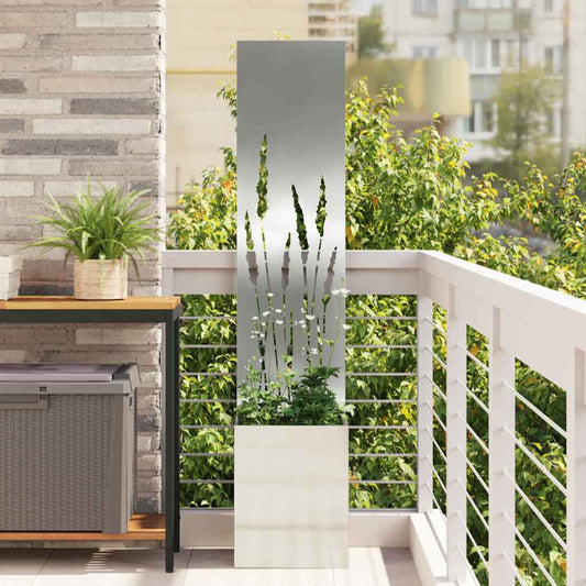 Garten Sichtschutz-Leinwand Silber 32 x 140 cm Verzinkter Stahl