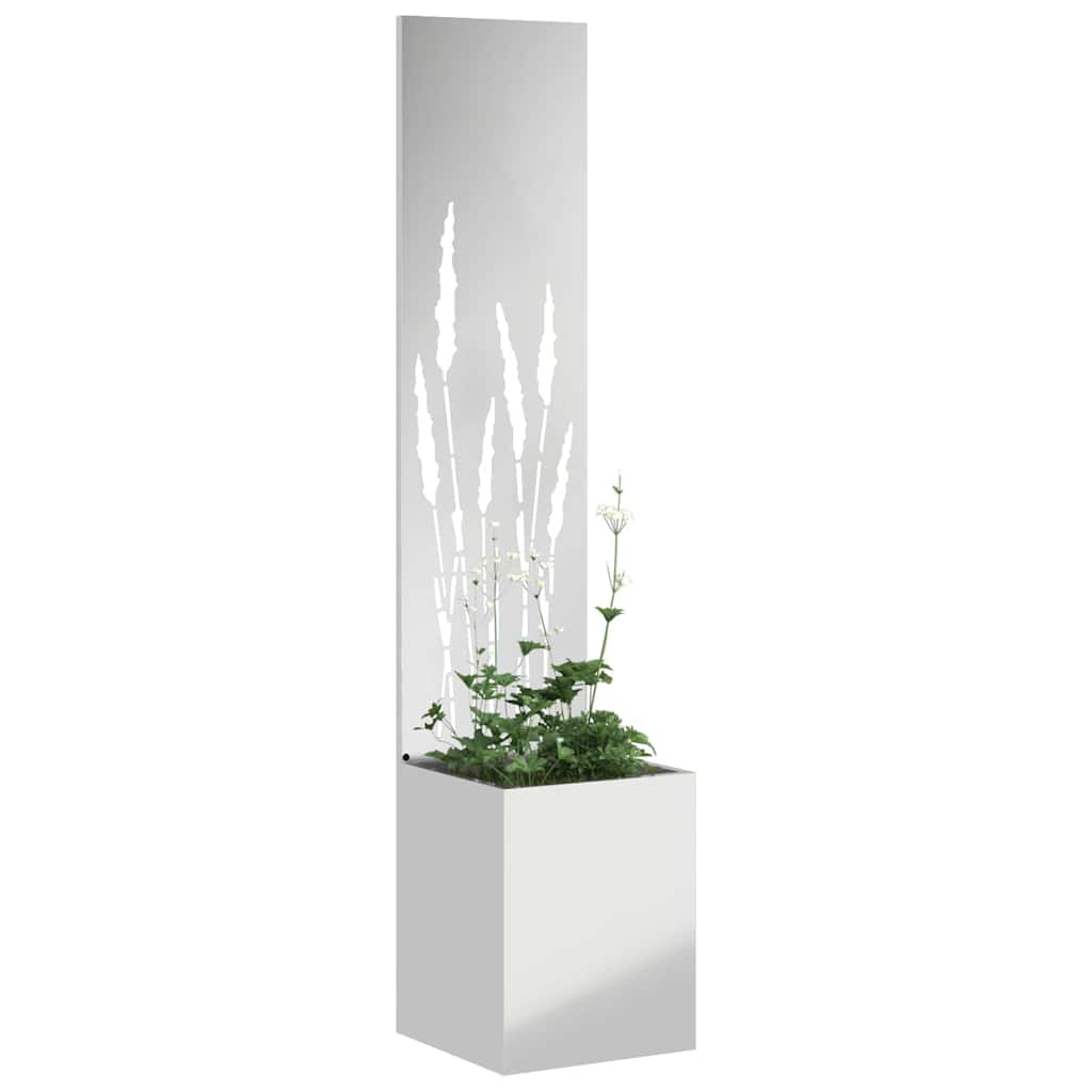 Garten Sichtschutz-Leinwand Silber 32 x 140 cm Verzinkter Stahl