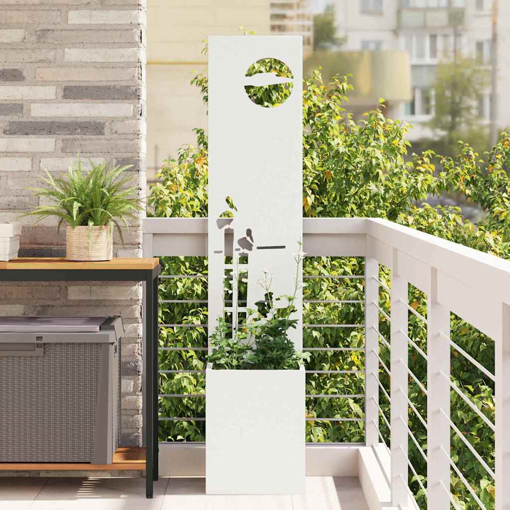 Garden Privacy Screen Canvas White 32 x 32 x 150 cm
