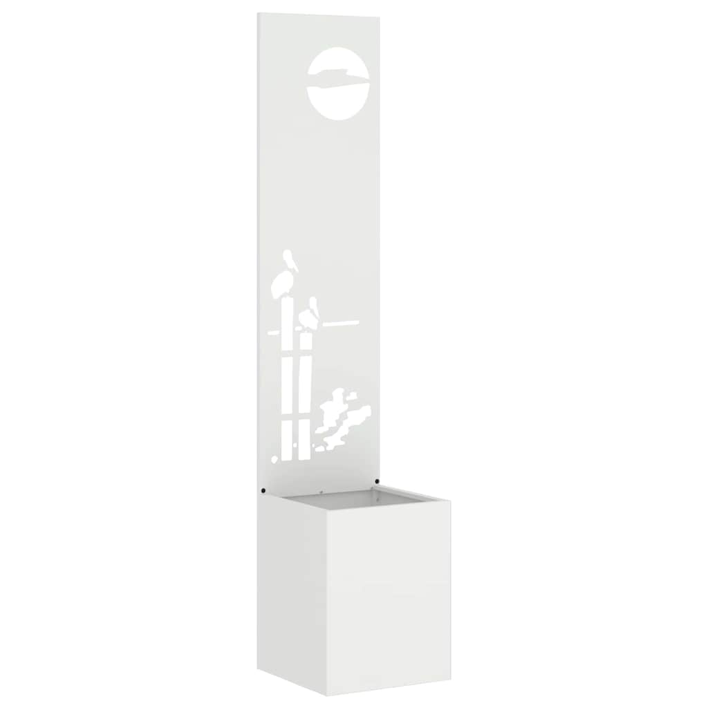 Garden Privacy Screen Canvas White 32 x 32 x 150 cm