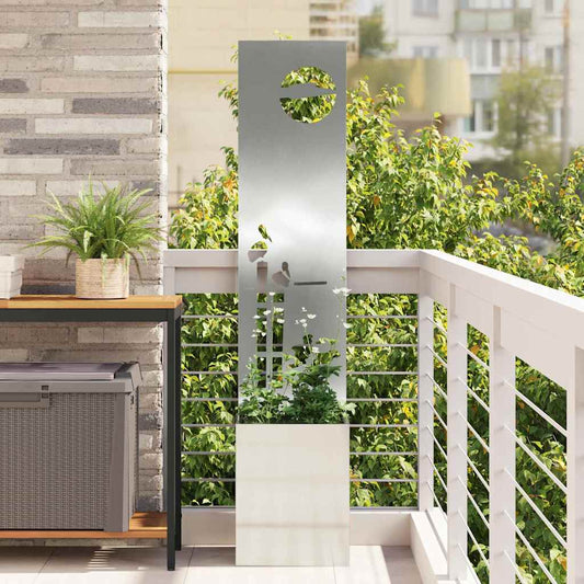 Garten Sichtschutz-Leinwand Silber 32 x 140 cm Verzinkter Stahl