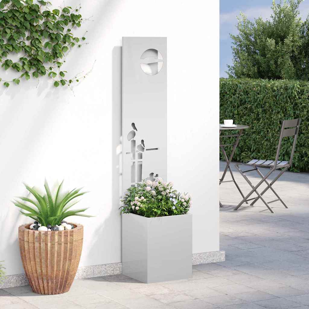 Garden Privacy Screen Panel Silver 32 x 140 cm Galvanized Steel