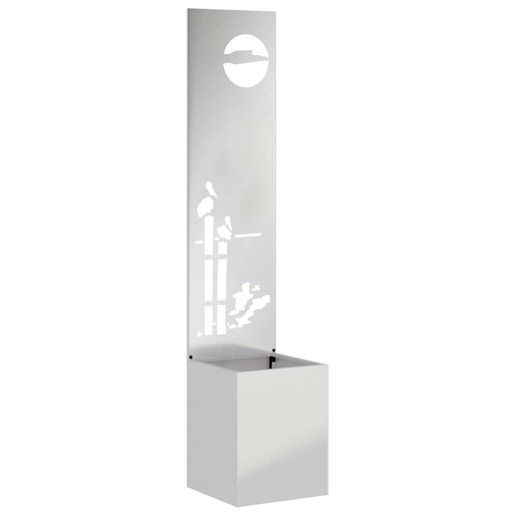 Garden Privacy Screen Panel Silver 32 x 140 cm Galvanized Steel