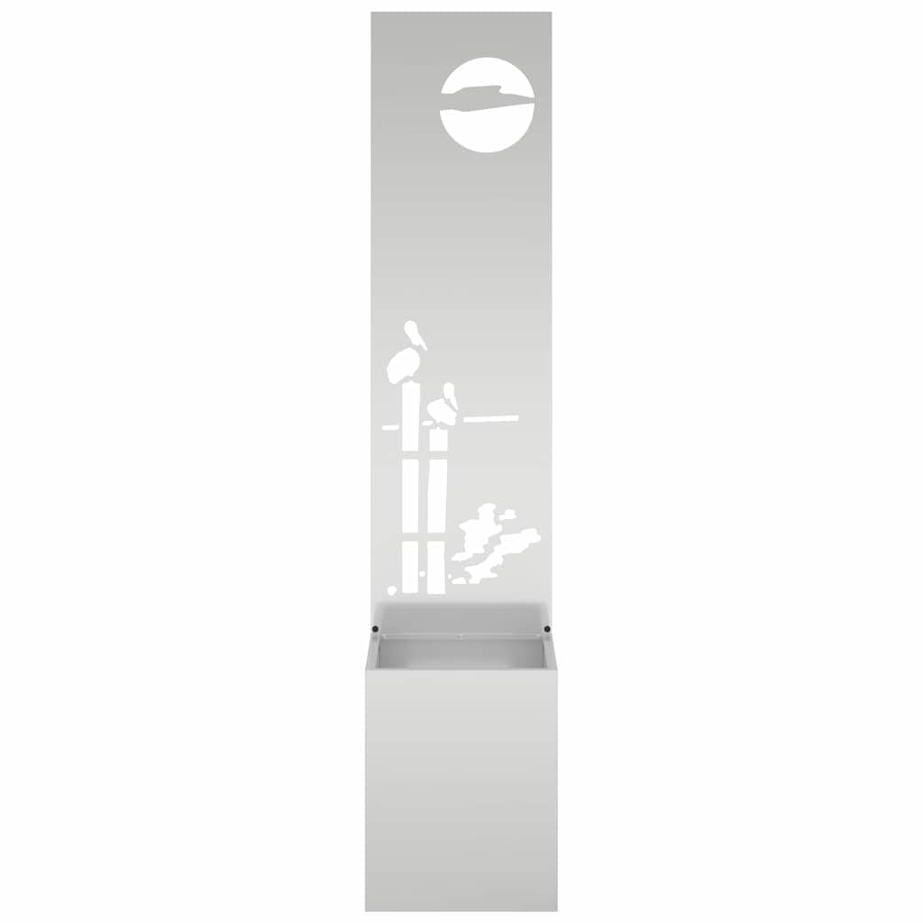 Garden Privacy Screen Panel Silver 32 x 140 cm Galvanized Steel