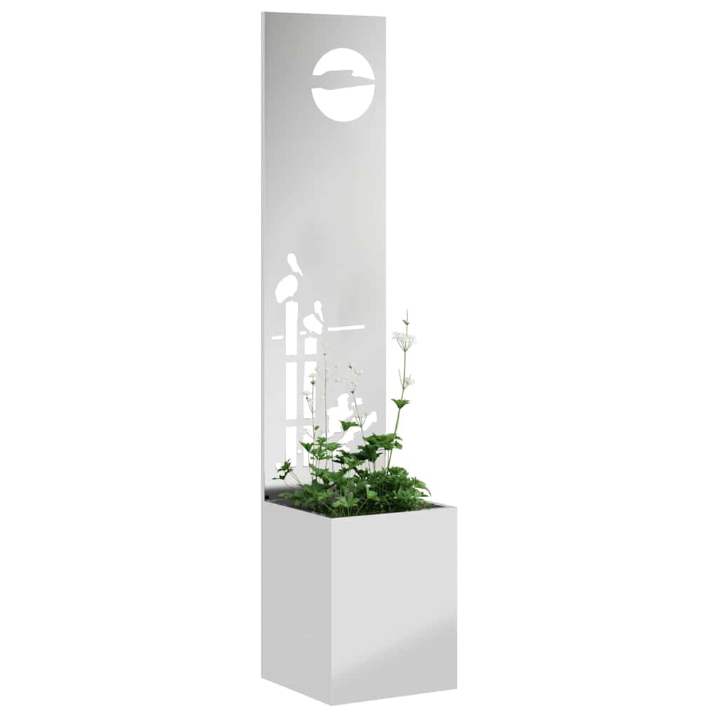 Garden Privacy Screen Panel Silver 32 x 140 cm Galvanized Steel