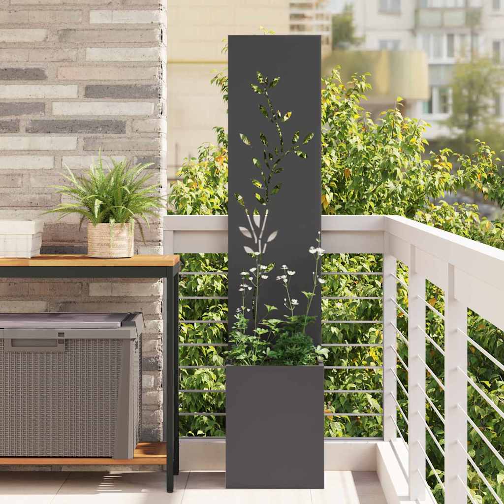 Paravent de jardin floral noir 32 x 32 x 150 cm