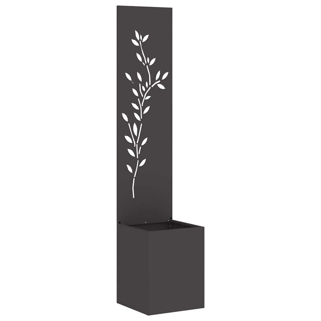 Paravent de jardin floral noir 32 x 32 x 150 cm