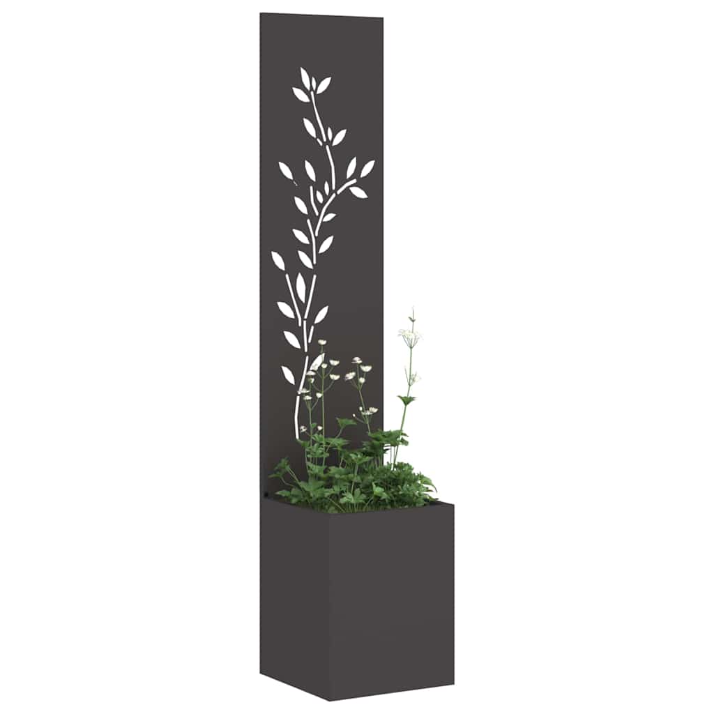 Paravent de jardin floral noir 32 x 32 x 150 cm