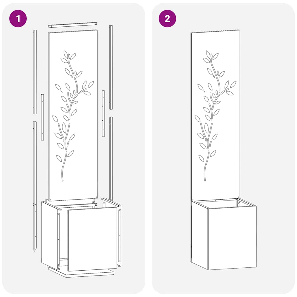 Toile brise-vue de jardin Floral Blanc 32 x 32 x 150 cm