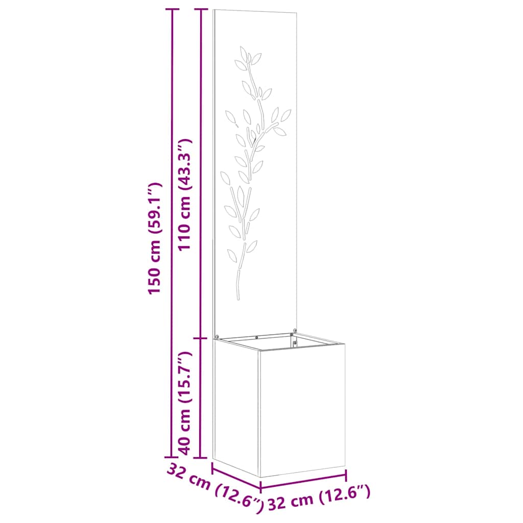 Toile brise-vue de jardin Floral Blanc 32 x 32 x 150 cm