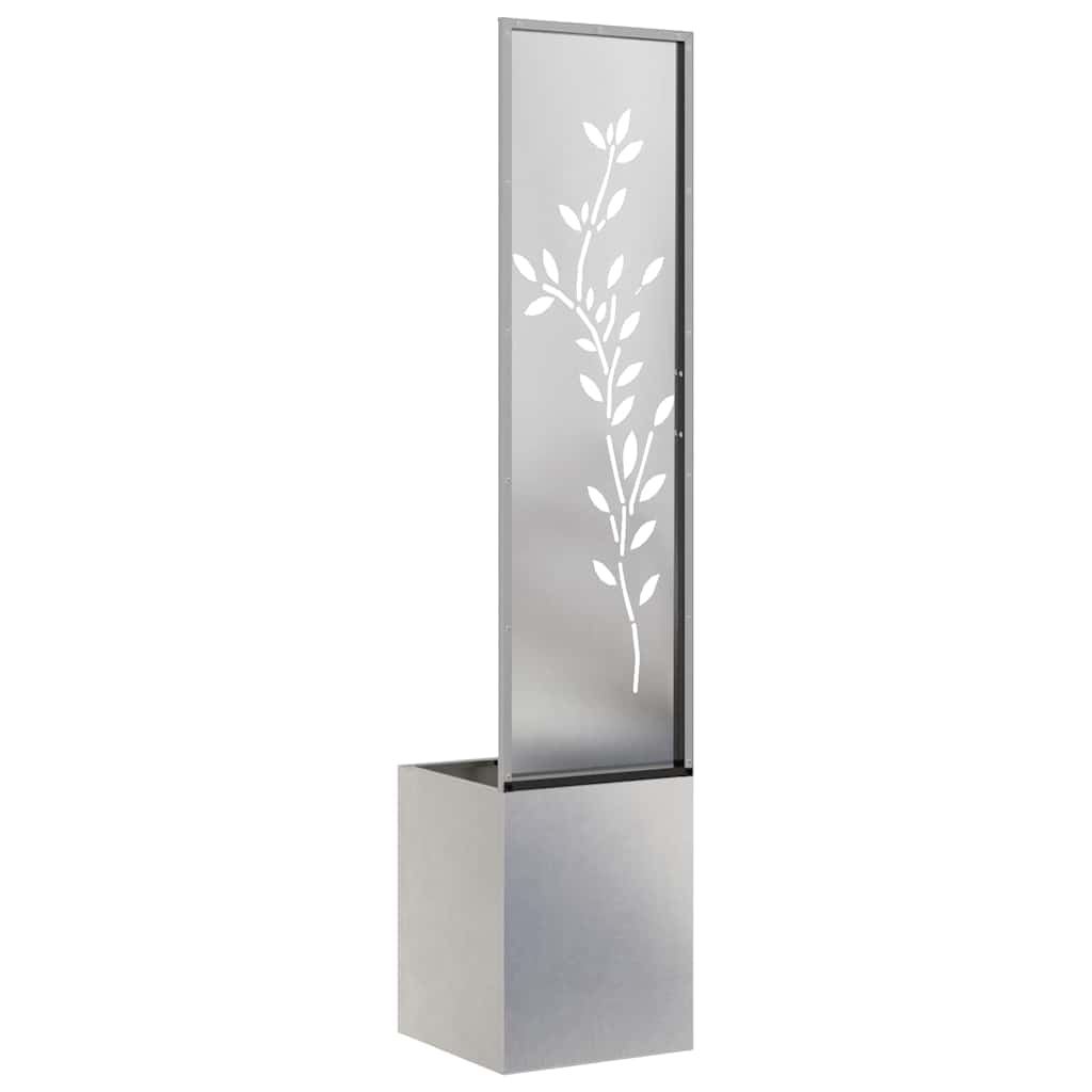 Garten Sichtschutz-Leinwand Silber 32 x 32 x 150 cm Edelstahl