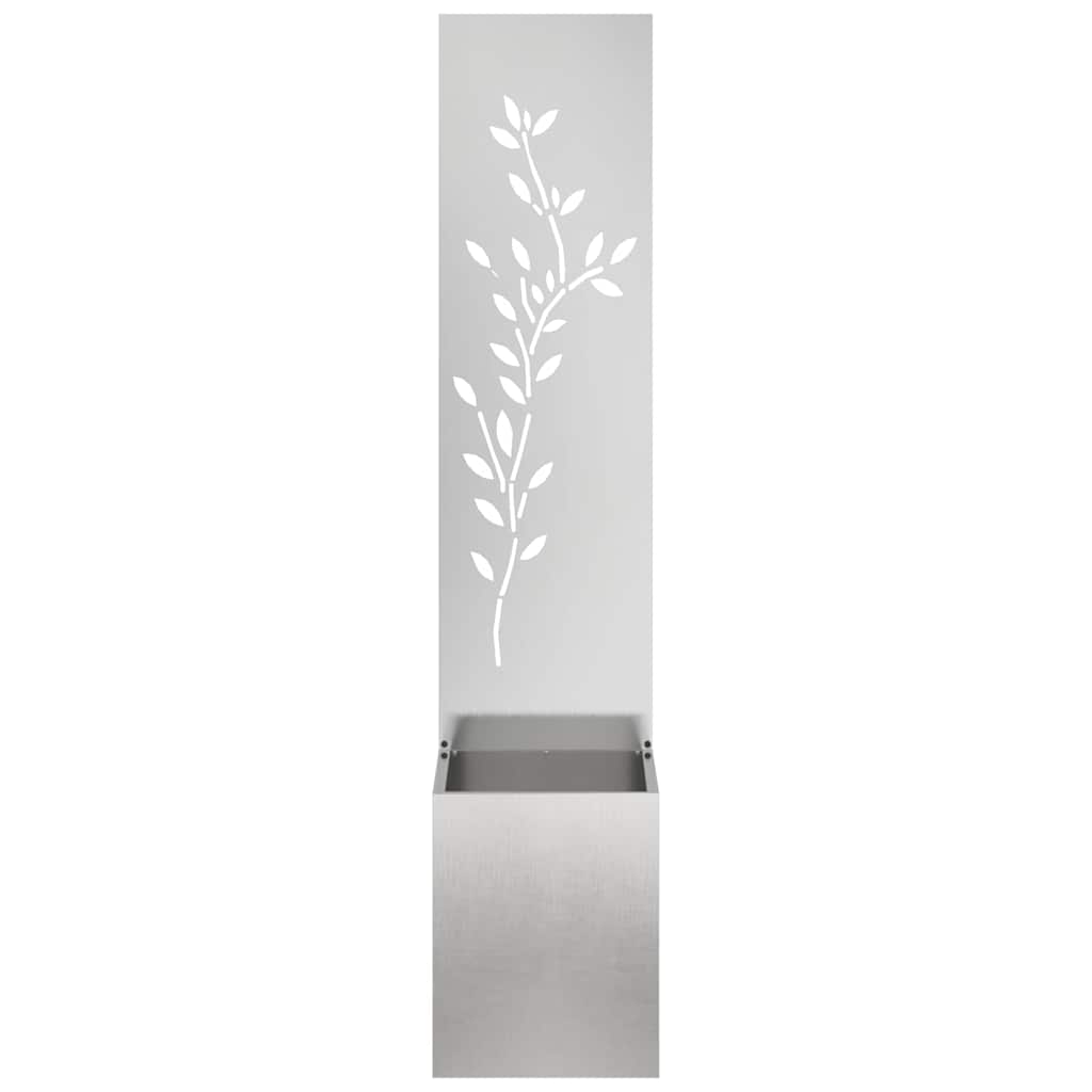 Garten Sichtschutz-Leinwand Silber 32 x 32 x 150 cm Edelstahl