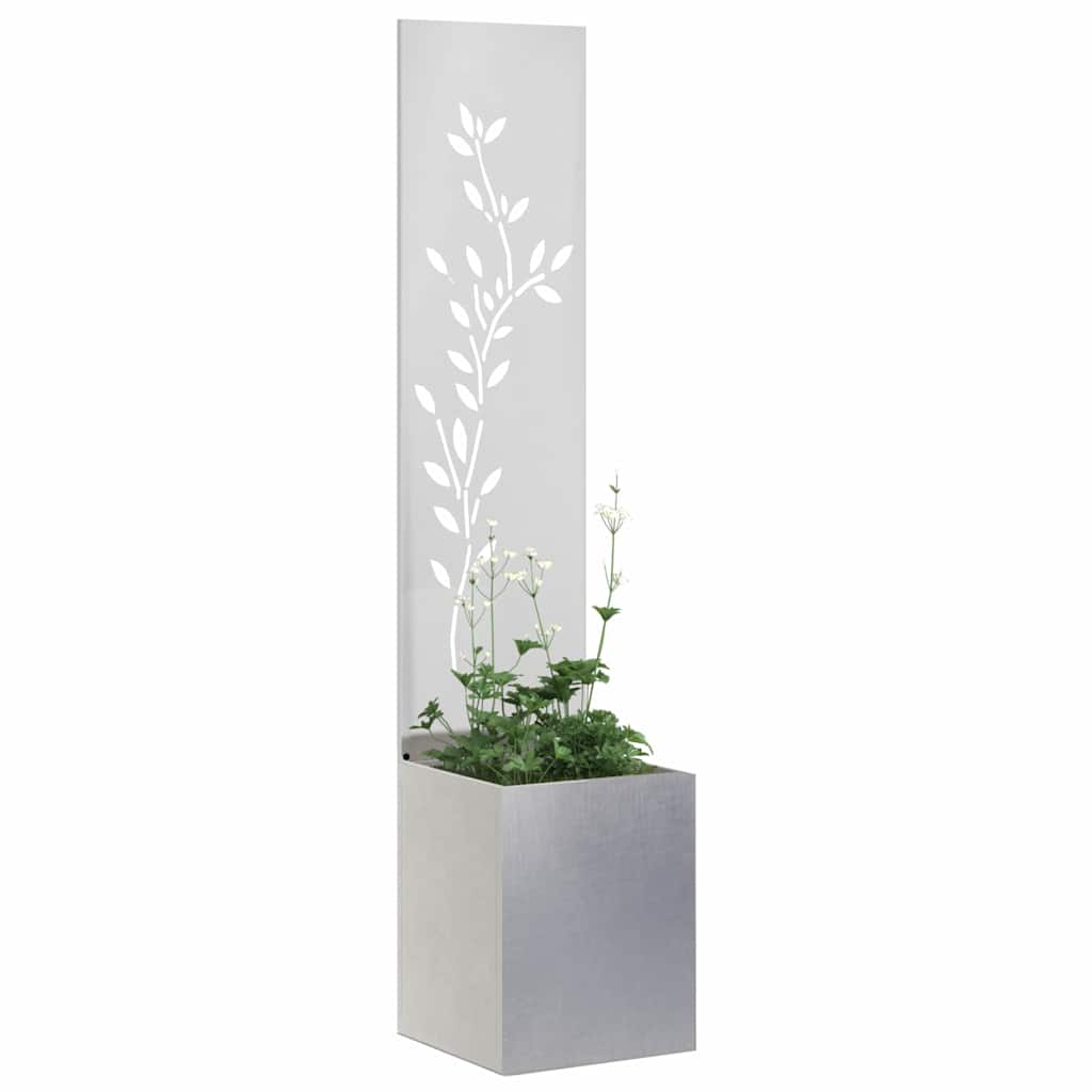 Garten Sichtschutz-Leinwand Silber 32 x 32 x 150 cm Edelstahl