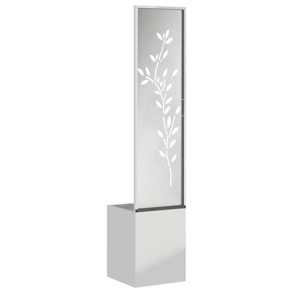 Garten Sichtschutz-Leinwand Floral Silber 32 x 32 x 150 cm