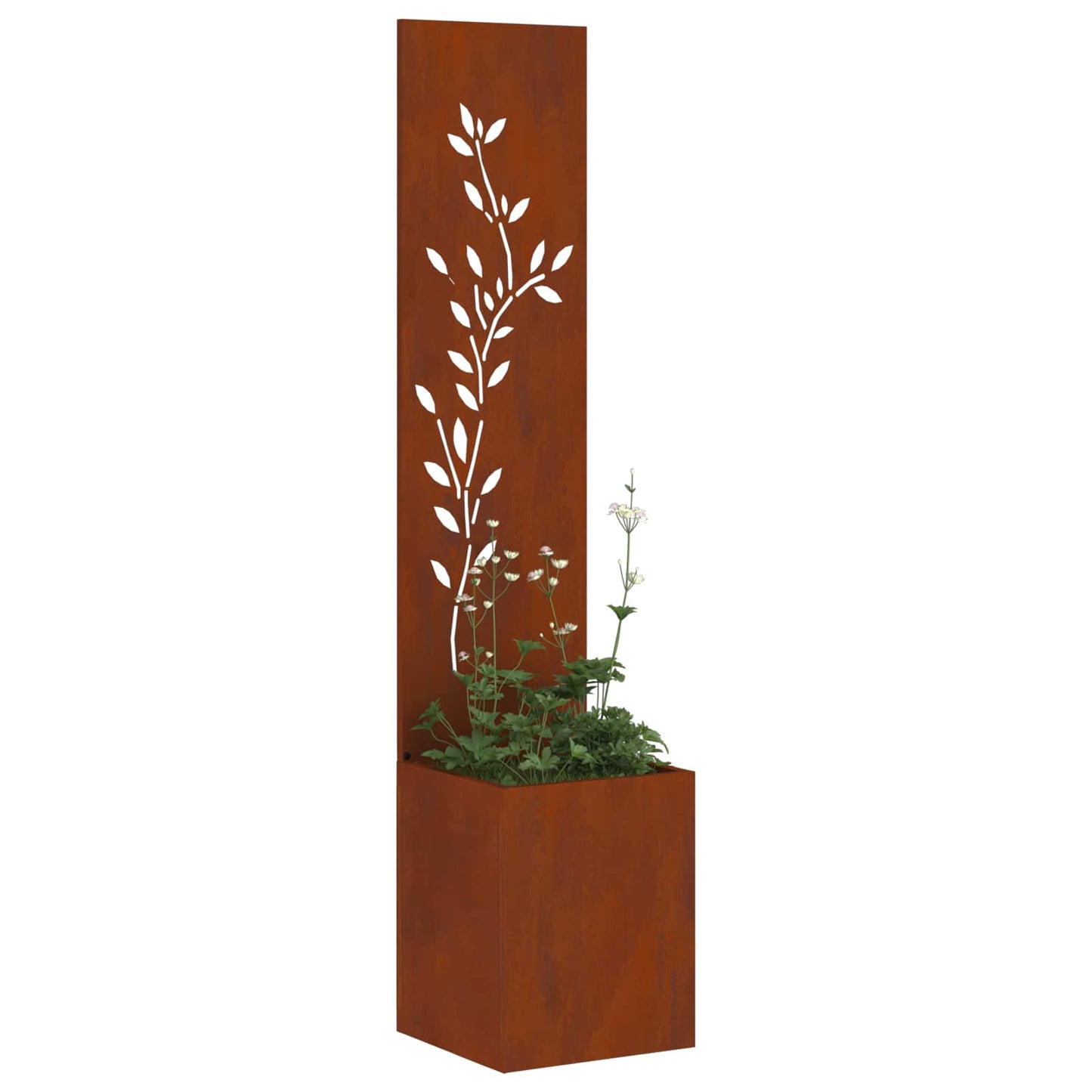 Garten Sichtschutz-Leinwand Floral Rostig 32 x 32 x 150 cm