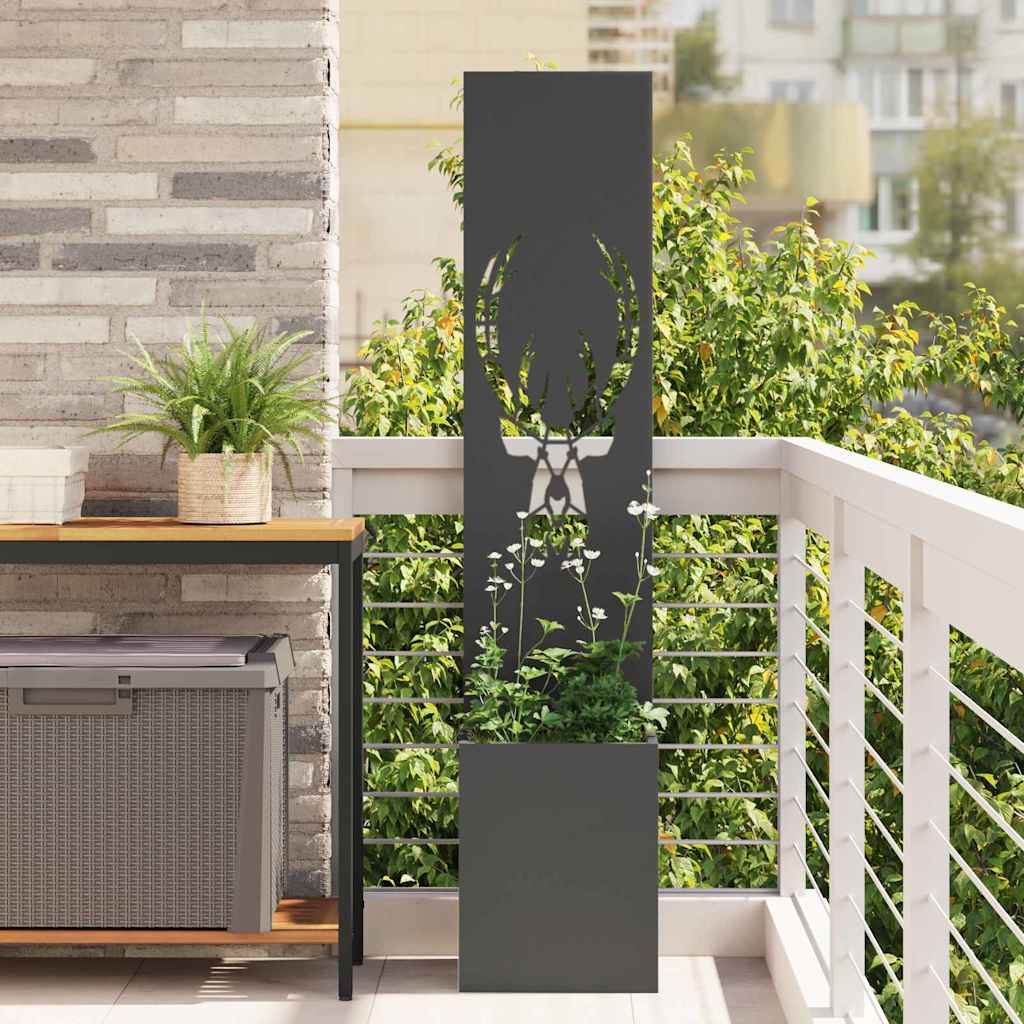 Garden Privacy Screen Canvas Animal Pattern Black 32 x 32 x 150 cm
