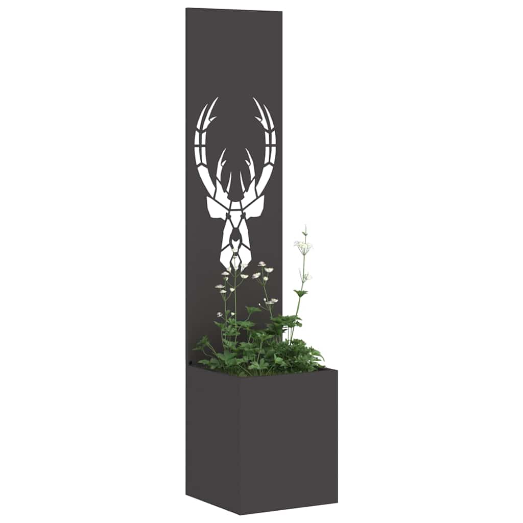 Garden Privacy Screen Canvas Animal Pattern Black 32 x 32 x 150 cm