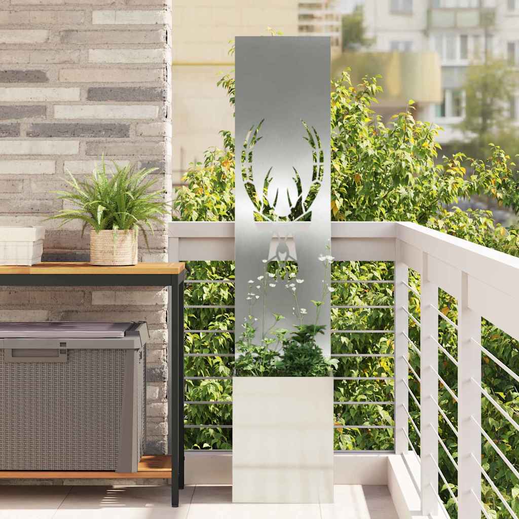 Garden privacy screen canvas animal print silver 32 x 32 x 150 cm