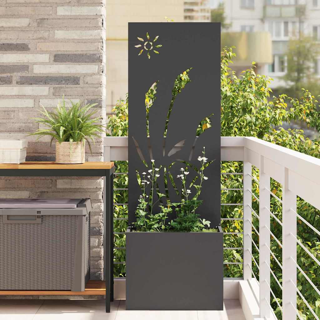 Garden Privacy Screen Canvas Black 50 x 140 cm
