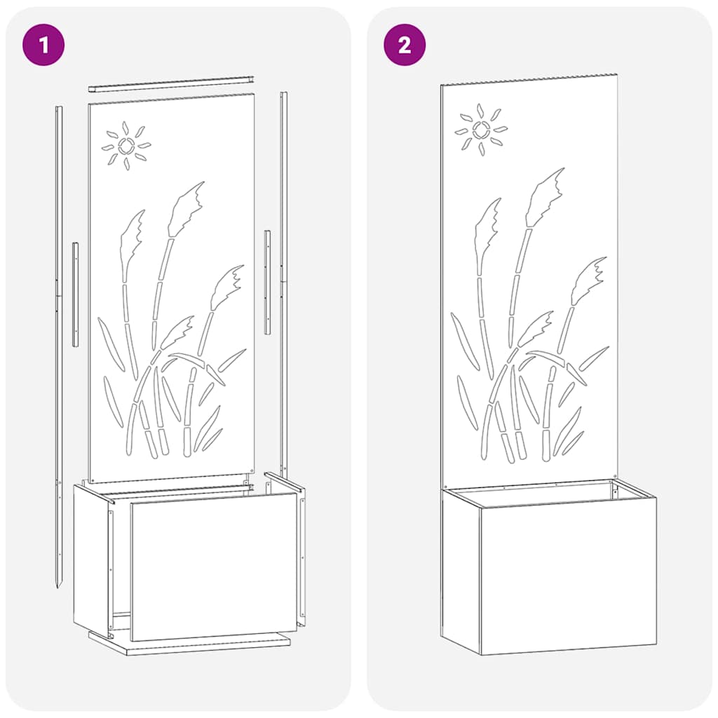 Garden privacy screen canvas silver 50 x 140 cm stainless steel