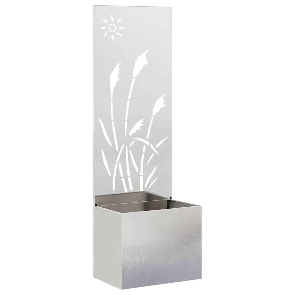 Garden privacy screen canvas silver 50 x 140 cm stainless steel