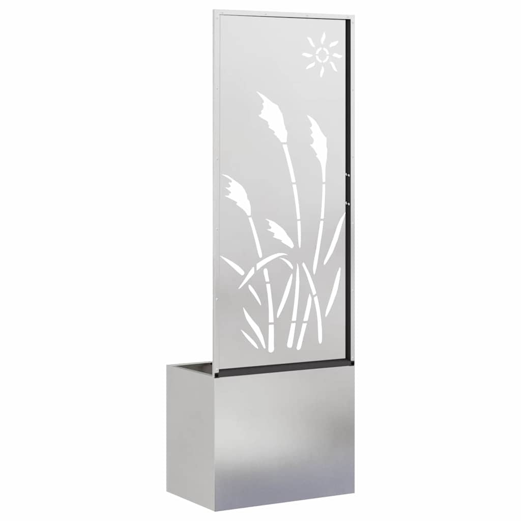 Garden privacy screen canvas silver 50 x 140 cm stainless steel