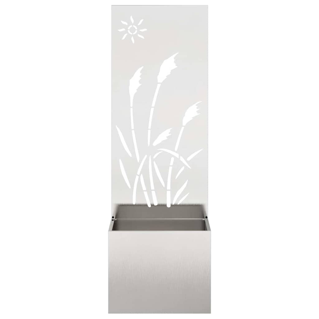 Garden privacy screen canvas silver 50 x 140 cm stainless steel