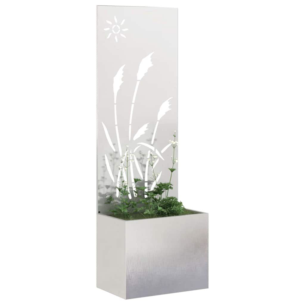 Garden privacy screen canvas silver 50 x 140 cm stainless steel