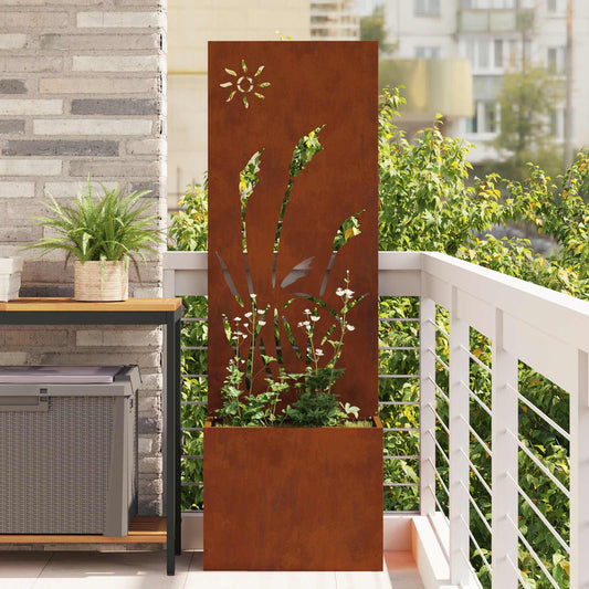 Garten Sichtschutz-Leinwand Rostig 50 x 140 cm Wetterfeststahl