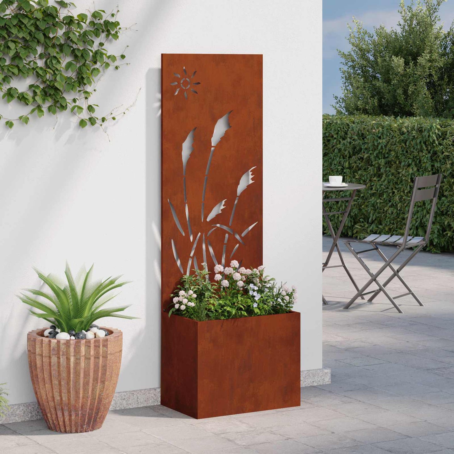 Garten Sichtschutz-Leinwand Rostig 50 x 140 cm Wetterfeststahl