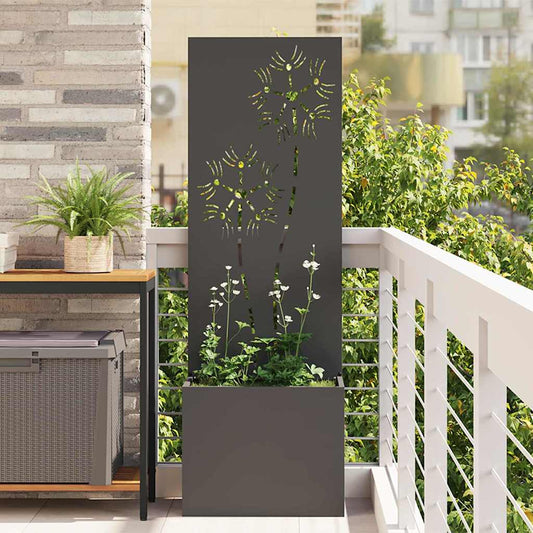 Brise-vue de jardin en toile Floral Noir 50 x 32 x 150 cm