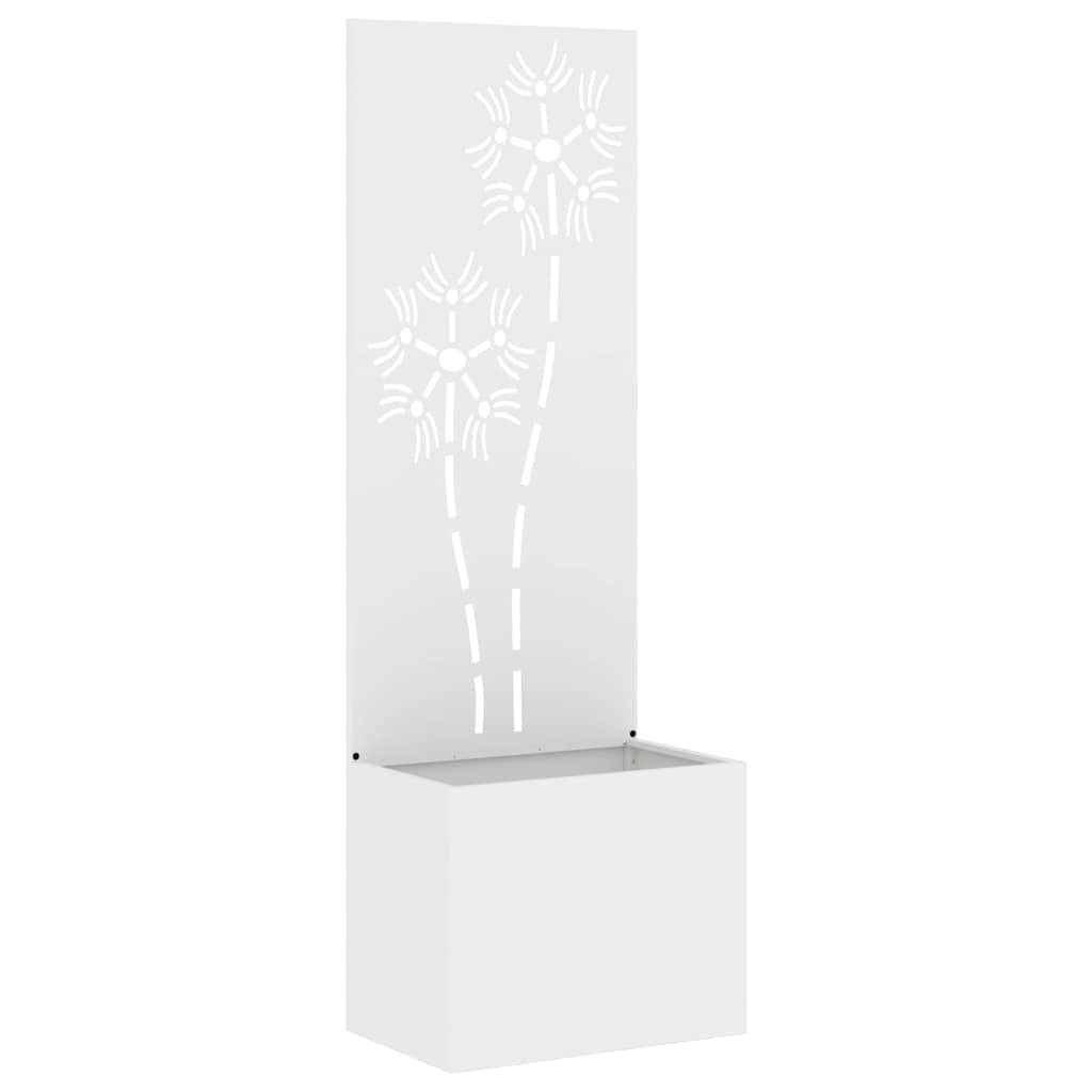 Garden Privacy Screen Canvas Floral White 50 x 140 cm