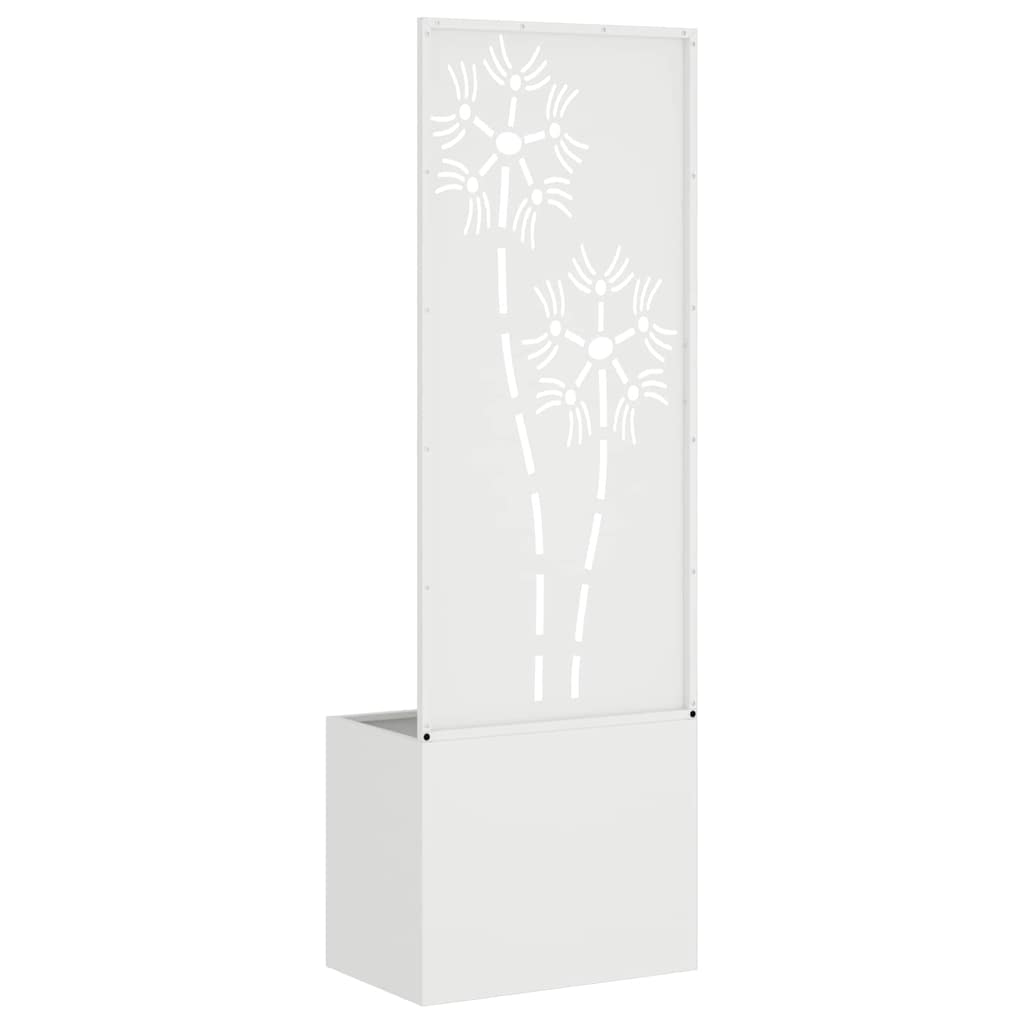 Garden Privacy Screen Canvas Floral White 50 x 140 cm