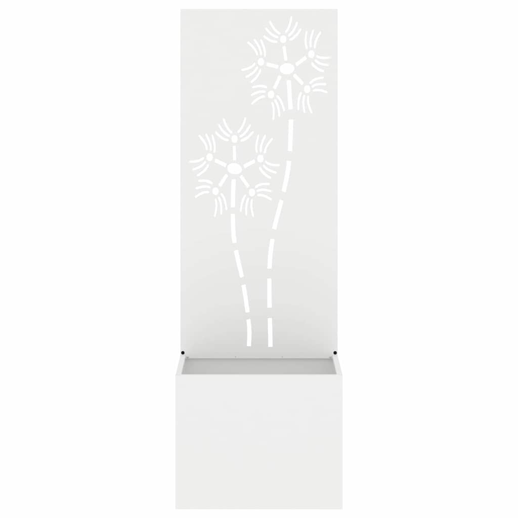 Garden Privacy Screen Canvas Floral White 50 x 140 cm