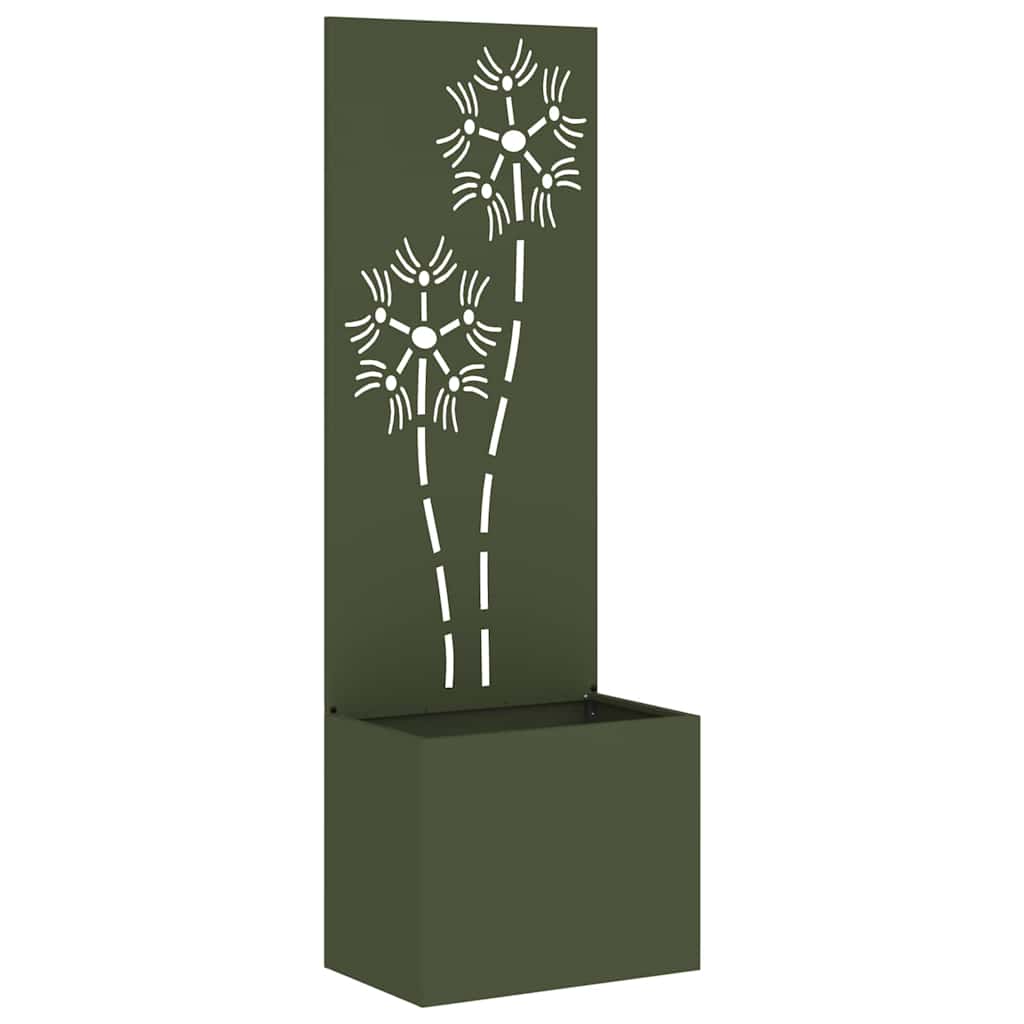 Garten Sichtschutz-Leinwand Floral Olivgrün 50 x 140 cm