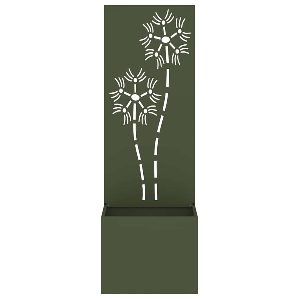 Garten Sichtschutz-Leinwand Floral Olivgrün 50 x 140 cm