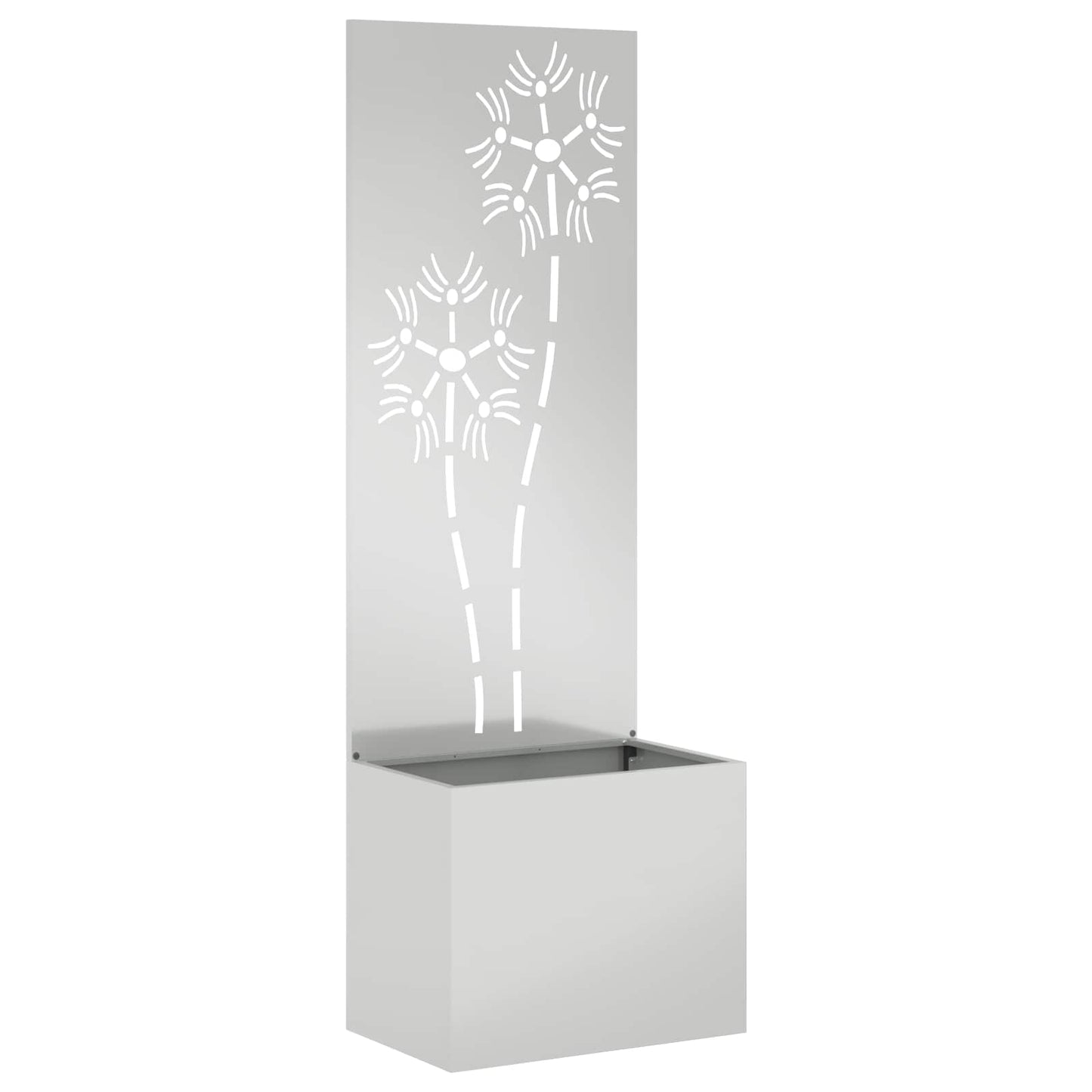 Garden Privacy Screen Canvas Floral Silver 50 x 32 x 150 cm