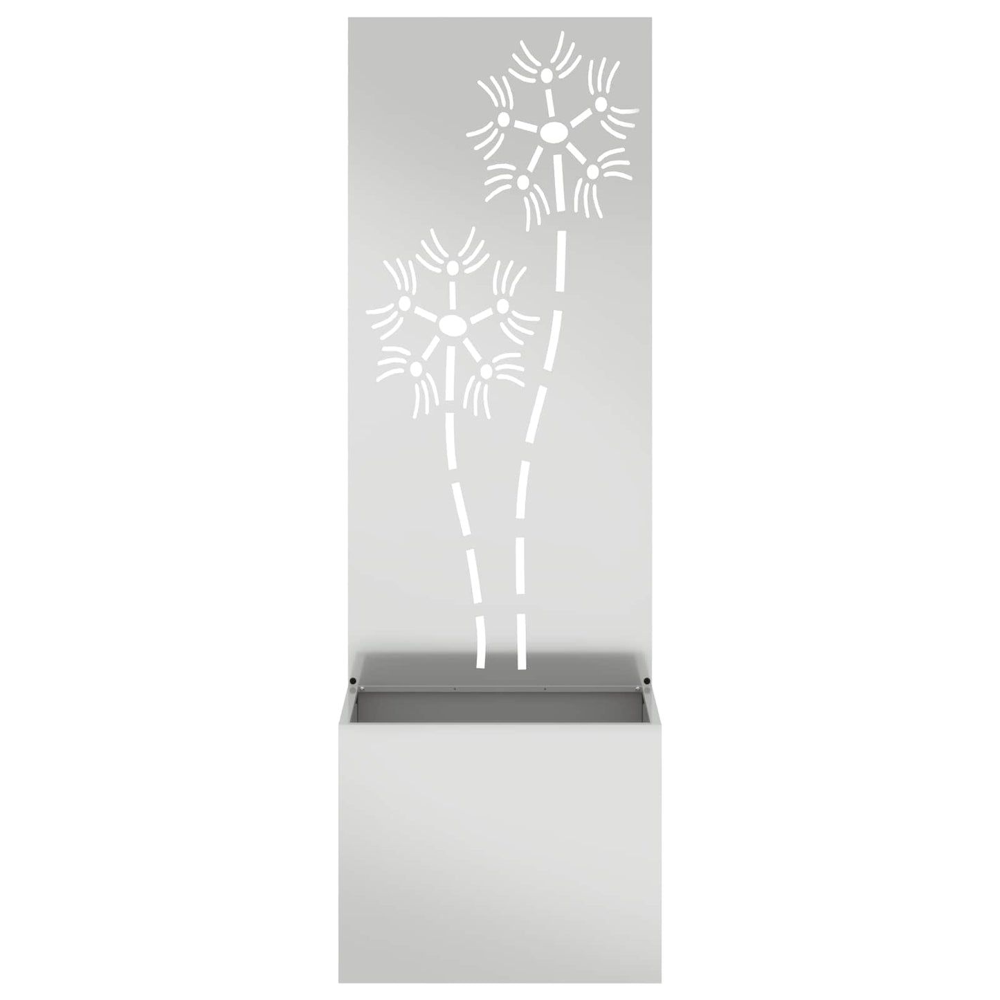 Garden Privacy Screen Canvas Floral Silver 50 x 32 x 150 cm