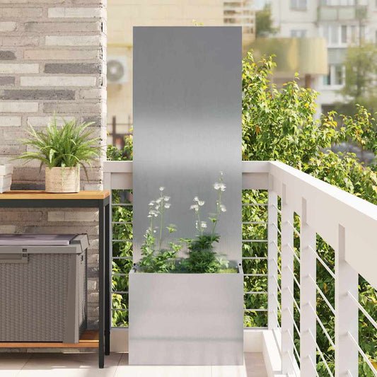 Brise-vue de jardin toile argent 50 x 32 x 150 cm acier inoxydable