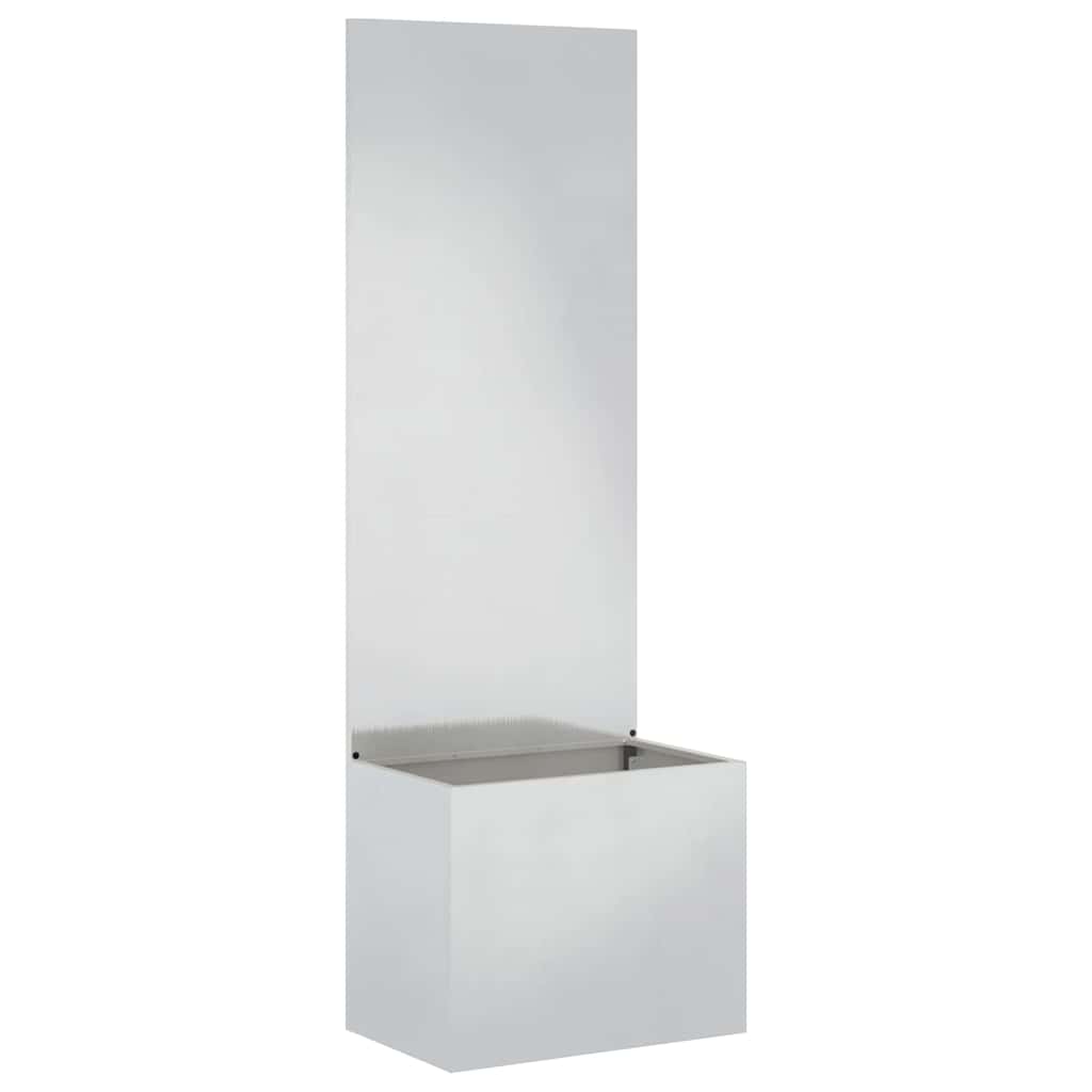 Garden Privacy Screen Canvas Silver 50 x 32 x 150 cm Stainless Steel