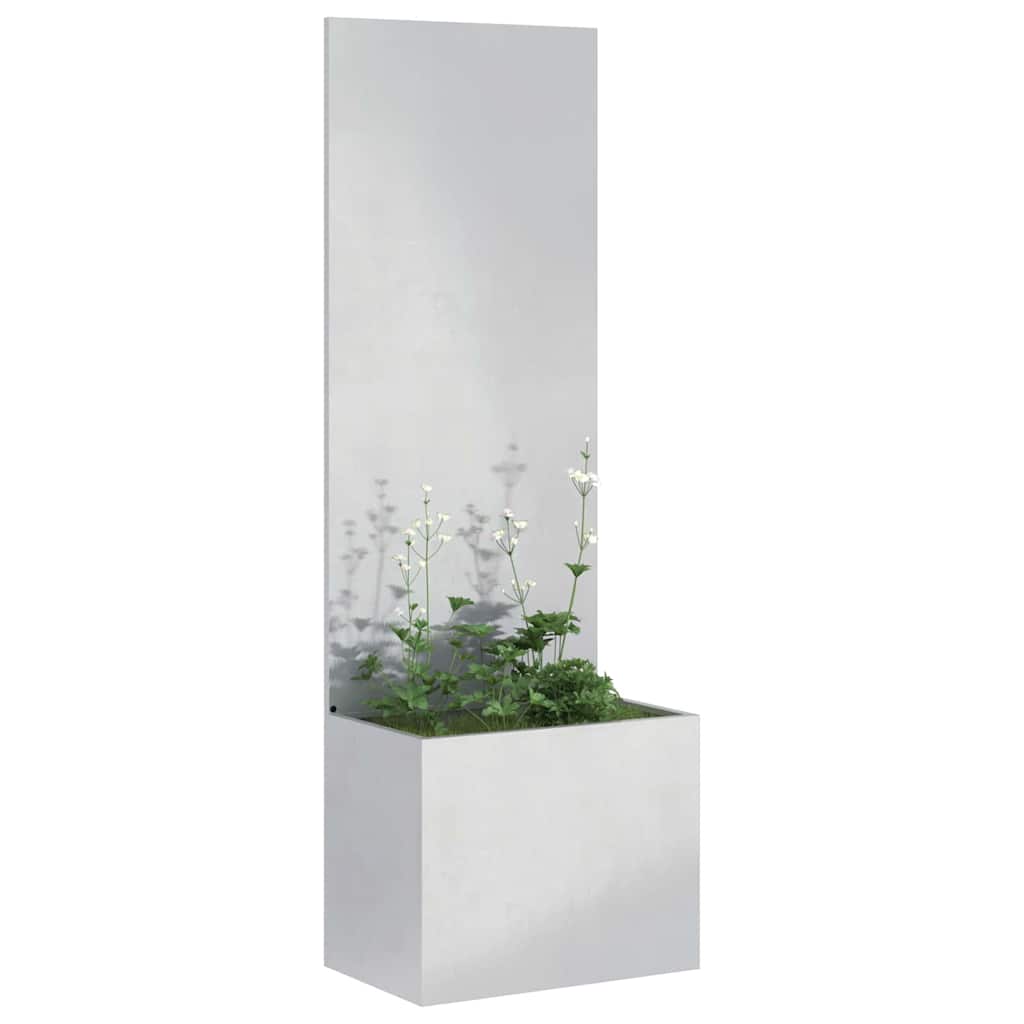 Garden Privacy Screen Canvas Silver 50 x 32 x 150 cm Stainless Steel