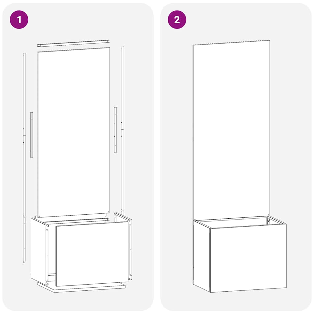 Garden Privacy Screen Canvas Silver 50 x 32 x 150 cm