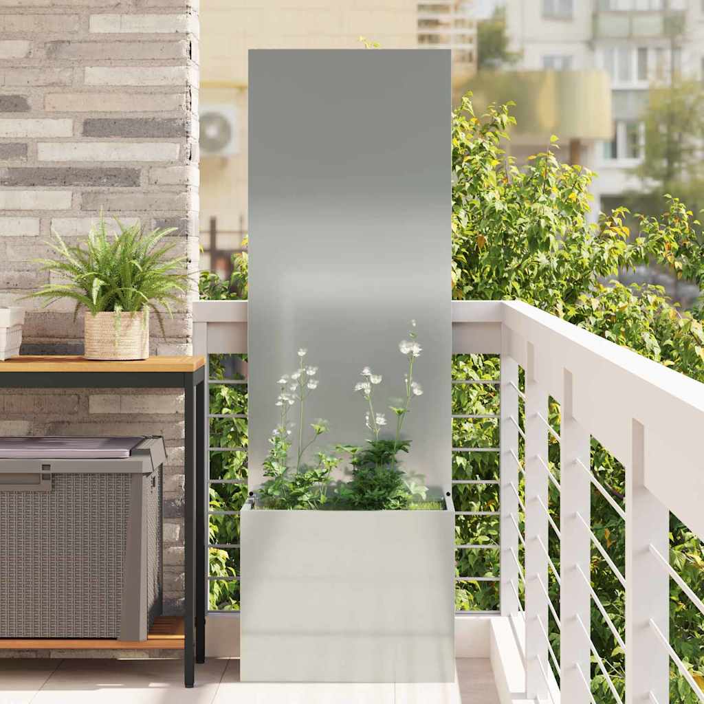 Garden Privacy Screen Canvas Silver 50 x 32 x 150 cm