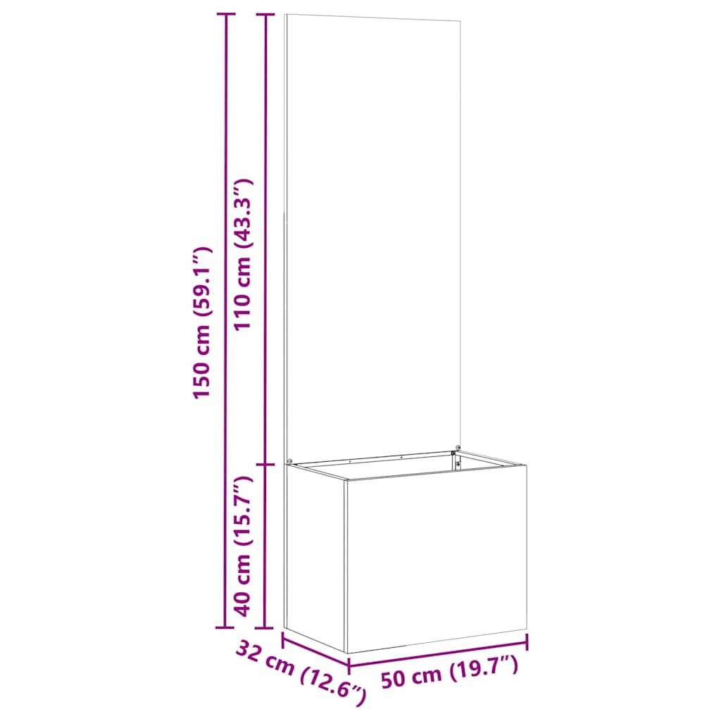 Garden Privacy Screen Canvas Silver 50 x 32 x 150 cm