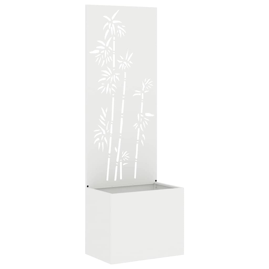 Garten Sichtschutz-Leinwand Floral Weiß 50 x 140 cm