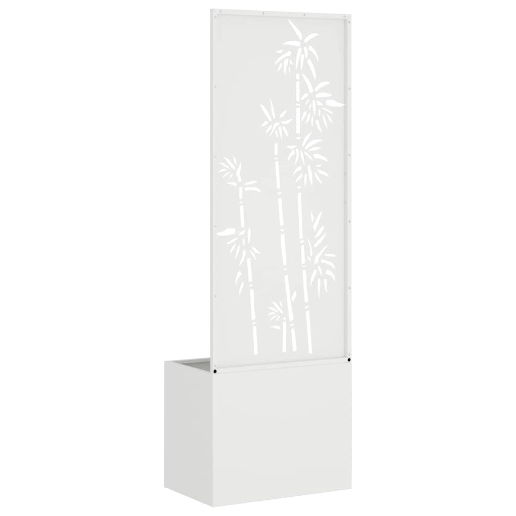 Garten Sichtschutz-Leinwand Floral Weiß 50 x 140 cm