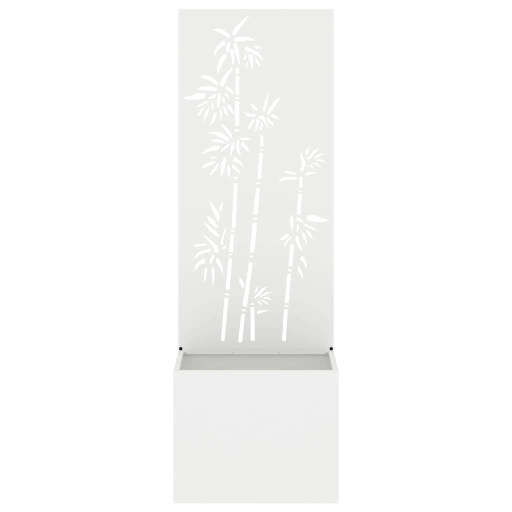 Garten Sichtschutz-Leinwand Floral Weiß 50 x 140 cm