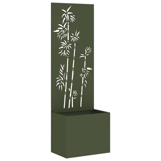 Garten Sichtschutz-Leinwand Floral Olivgrün 50 x 140 cm