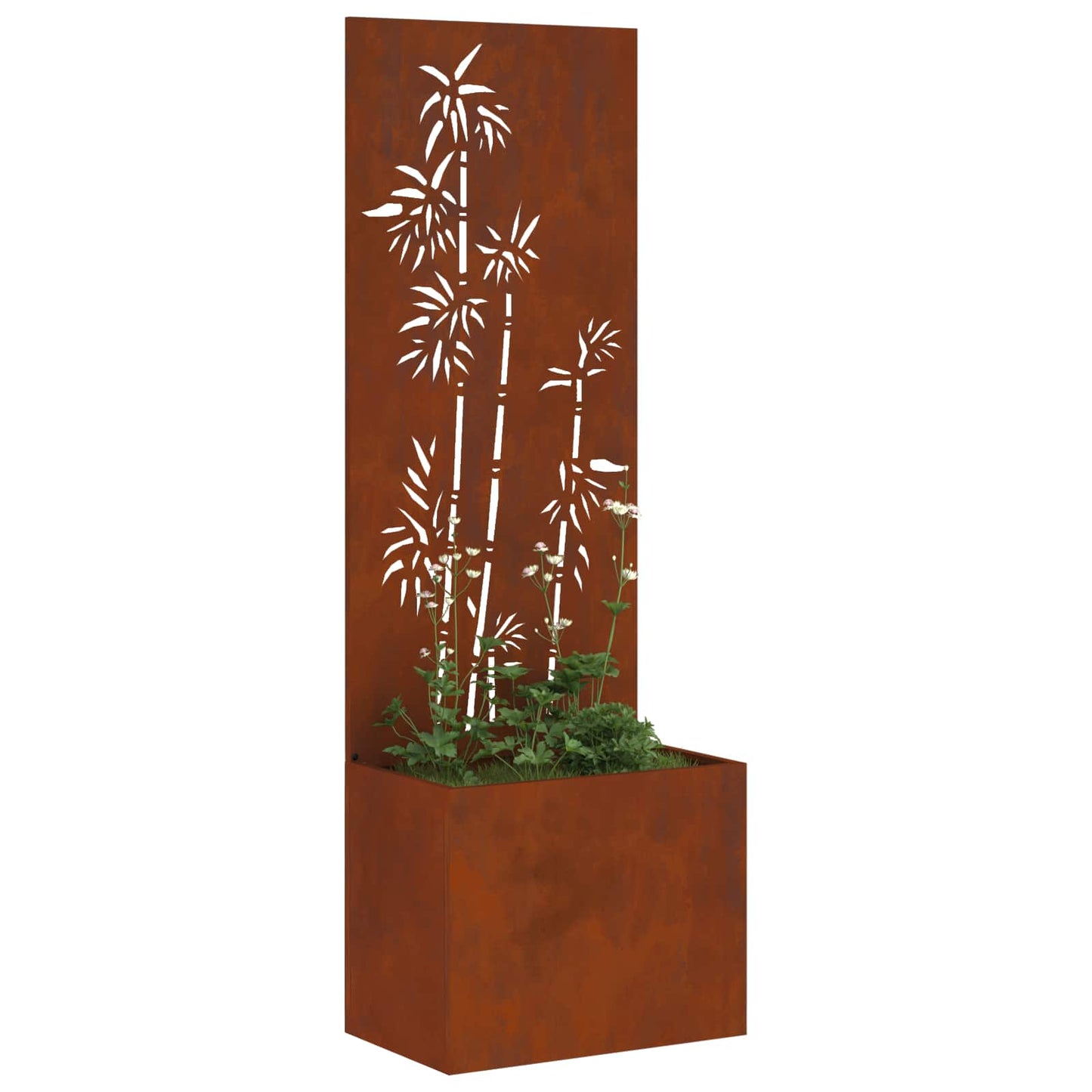 Brise-vue de jardin toile rouille 50 x 140 cm acier résistant aux intempéries